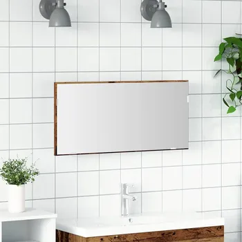 Zrcadlo vidaXL Zrcadlo Nástěnný Staré dřevo 80 x 37 cm Sklo a inženýrské dřevo [863306]