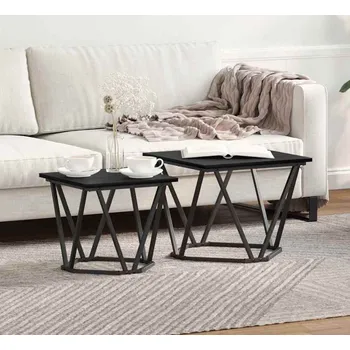 Konferenční stolek vidaXL Sada odkládacích stolků 2 pcs Černý dub 50 x 50 x 40 cm [868267]