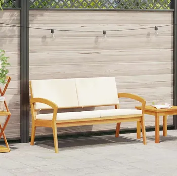Zahradní lavice vidaXL Zahradní lavice s polštářem Přírodní olej Masivní akátové dřevo [4106467]