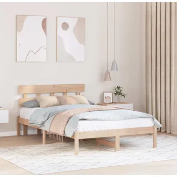 Postel vidaXL Rám postele s čelo Hnědá 120 x 200 cm Masivní borové dřevo [872164]