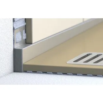 Stavební profil Spádová lišta stěnová, chemická nerez 12,5/1000 levá