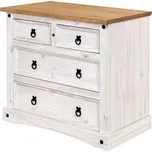 Komoda 2+2 zásuvky CORONA bílý vosk