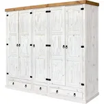 Skříň 5dveřová CORONA bílý vosk