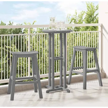 Barová židle vidaXL Barová stolička 2 pcs Světle šedá 52 x 43 x 73.5cm HDPE [42006612]