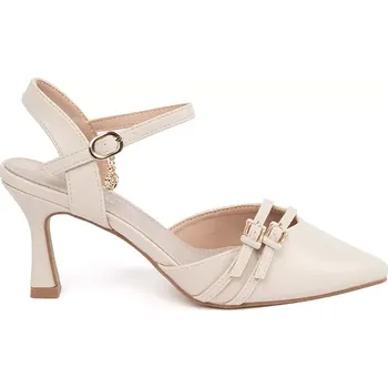 Dámské lodičky Pěkné dámské Jasnobeżowy lodičky na jehlovém podpatku 40