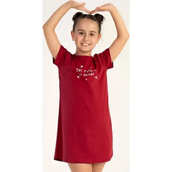 Chlapecké pyžamo Vienetta Kids Dětská noční košile s krátkým rukávem Hvězdičky vínová 100