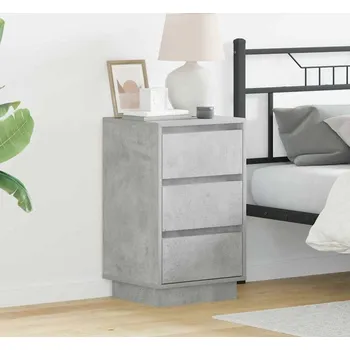 Noční stolek vidaXL Noční skříňka Betonově šedá 39 x 34,5 x 65 cm Kompozitní dřevo [869629]