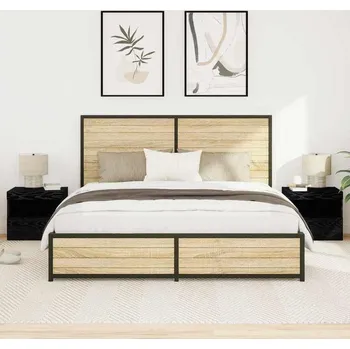 Noční stolek vidaXL Noční skříňka 2 pcs Černý dub 50 x 40 x 45 cm kompozitní dřevo [862185]