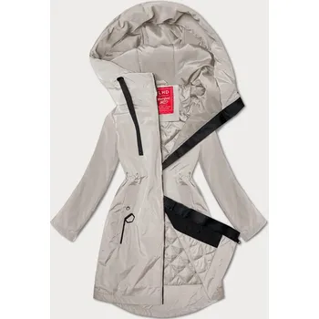 Lehce zateplená světle béžová dámská bunda s kapucí LHD (LHD-24589) odstíny béžové XXL (44)