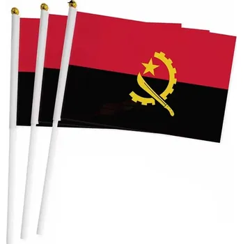 Vlajka Angola 14 x 21 cm na plastové tyčce