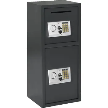 Trezor vidaXL Digitální trezor se zámkem Tmavě šedá 35 x 31 x 80 cm Ocel [42011318]