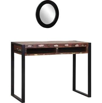 Toaletní stolek vidaXL Kosmetický stůl s policí Vícebarevný Masivní recyklované dřevo [4015966]