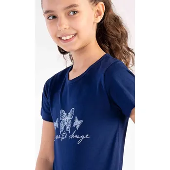 Chlapecké pyžamo Dětská noční košile s krátkým rukávem Motýlci tmavě modrá 5 - 6