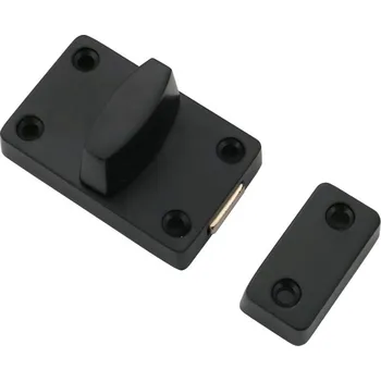 Nábytkové kování Otočná západka na dvířka 8x3x4 cm - černá