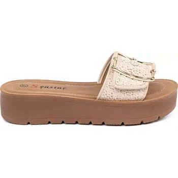 Dámské pantofle Pohodlné nazouváky dámské Jasnobeżowy platforma 39