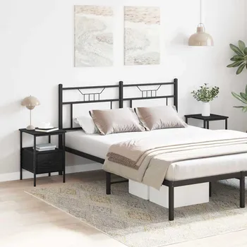 Noční stolek vidaXL Noční skříňka 2 pcs Černý dub 34 x 36 x 50 cm kompozitní dřevo [862924]