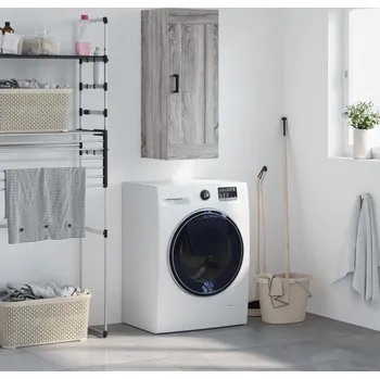 Koupelnový nábytek vidaXL Nástěnná skříňka 34,5 x 34 x 90 cm kompozitní dřevo [830505] Barva: šedá sonoma