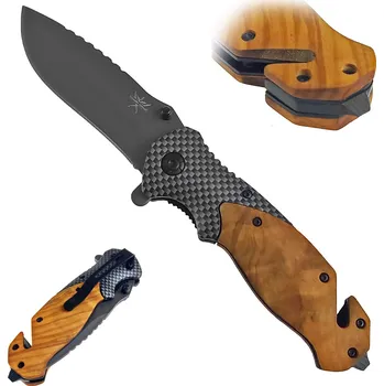 kapesní nůž CHZ Poloautomatický nůž "CARBON TACTICAL" se záchranářskými funkcemi