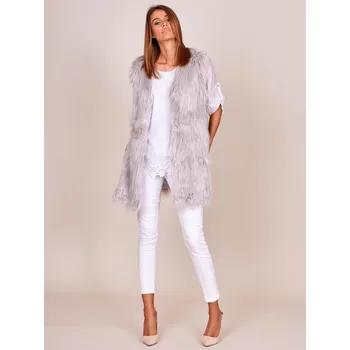 Dámská vesta Wool Fashion Italia Vesta -AT-KZ-173501A-1.12P Barva: Šedá - světle, Velikost: XXL
