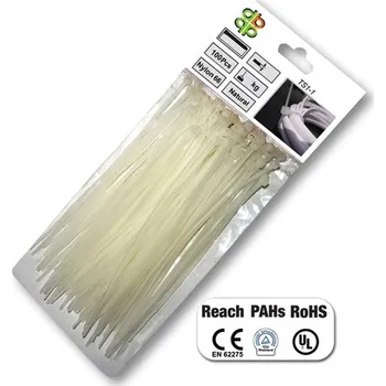 Bradas Stahovací bílé NEUTRAL100 kusů Rozměr: 3,6 mm x 150 mm