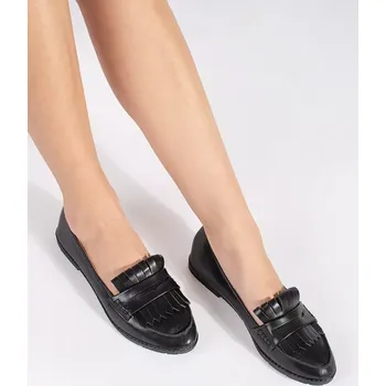 Dámské mokasíny Trendy mokasíny dámské černé bez podpatku 36