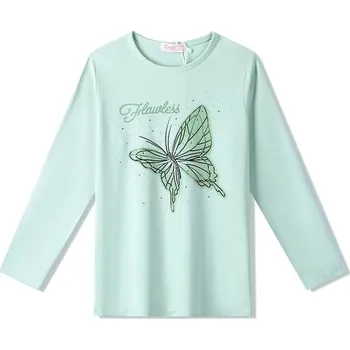 DÍVČÍ TRIČKO S MOTÝLEM MS7102 Velikost: 146, Barva: Zelená