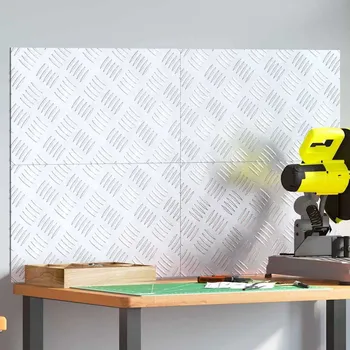 vidaXL Schodové nášlapy Obdélníkový 4 pcs Stříbrná 50 x 30 cm Hliník [4104292]