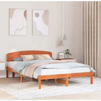 Postel vidaXL Rám postele Voskově hnědá 160 x 200 cm Masivní borové dřevo [872058]
