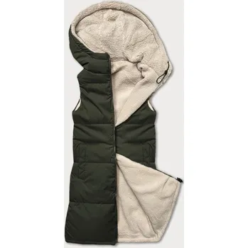 Dámská vesta Oboustranná dámská vesta typu "beránek" v army barvě J Style (16M9166-136) odstíny zelené XL (42)