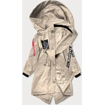 Béžová lehká dámská bunda parka (B9786-46) odstíny béžové XXL (44)