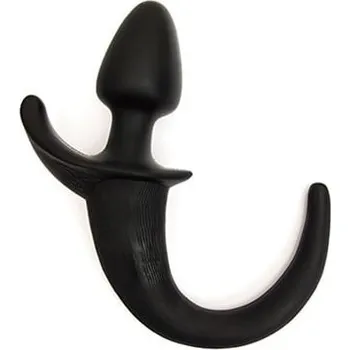 Anální kolík Mister B Pup Hero Dogtail M, černý anální kolík – psí ocas 9,5 x 5,1 cm