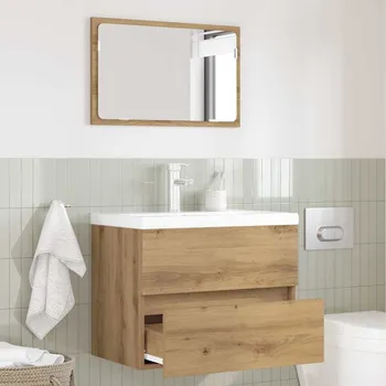Koupelnový nábytek vidaXL Sada koupelnového nábytku se zásuvkou 2 pcs Artisanový dub [875433]