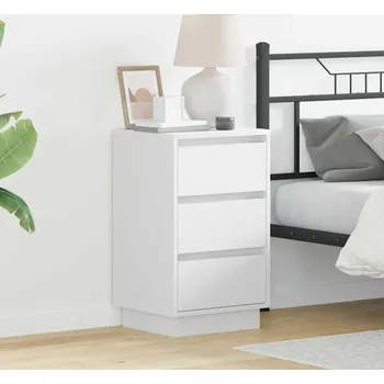Noční stolek vidaXL Noční skříňka Bílá 39 x 34,5 x 65 cm Kompozitní dřevo [869626]