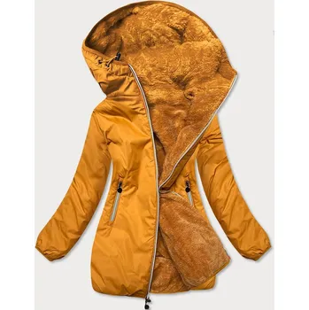 Oboustranná dámská bunda v hořčicové barvě (h1038-37) odstíny žluté S (36)