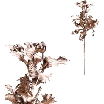 umělá květina Cesmína - umělá větev s plody, barva champagne