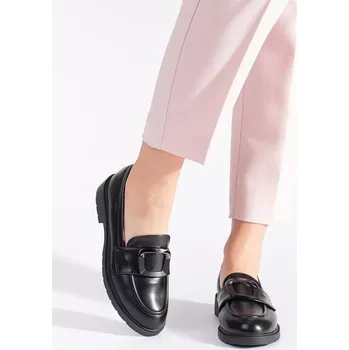 Dámské mokasíny Komfortní černé mokasíny dámské bez podpatku 36