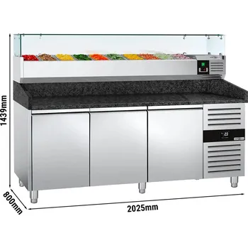 Lednice G.Gastro Chladicí stůl na pizzu PREMIUM - 2,0 x 0,8 m - se 3 dveřmi 4649