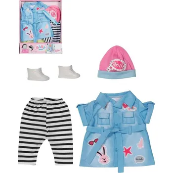 Panenka Zapf Creation ZAPF Baby Born šatičky džínové deluxe obleček pro panenku mininko 43cm