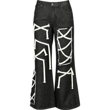 Dámské džíny Džíny z Gothicana by EMP - Džíny se šněrováním - Ženy - černá