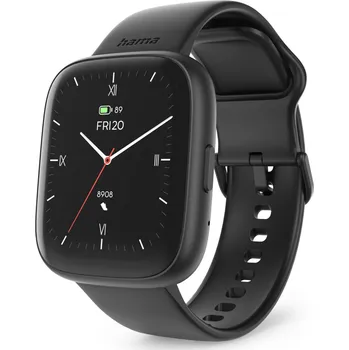 Chytré hodinky Hama 4000, smart hodinky, funkce telefonování, voděodolné IP68, Siri/ Google Assistant, černé