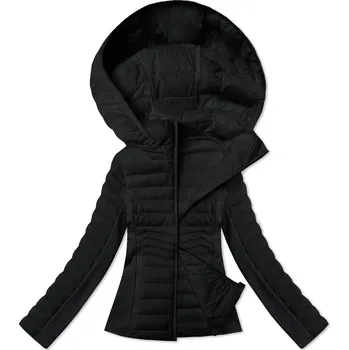 Černá dámská bunda z různých spojených materiálů J Style (16M9225-392) odstíny černé XL (42)