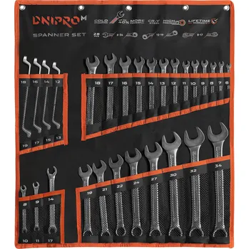 Klíč Univerzální sada klíčů ULTRA, (6-34, 12-19, 8-17 mm) 28 ks., Dnipro-M