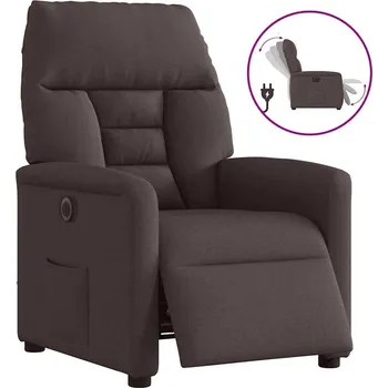 Křeslo vidaXL Elektrické polohovací křeslo textil [3303012] Barva: tmavě hnědá