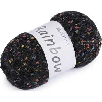 Příze Pletací příze mohérová Rainbow 100 g, barva 8 (21-2) černá