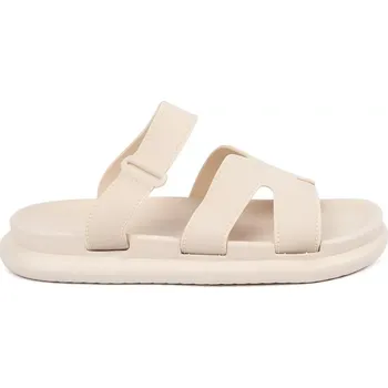 Dámské pantofle Pohodlné nazouváky dámské Jasnobeżowy na plochém podpatku 39