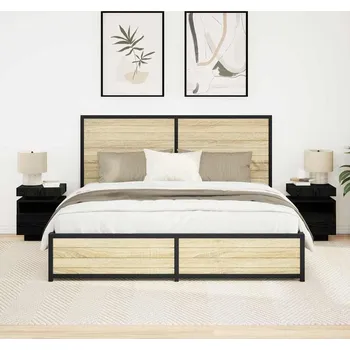 Noční stolek vidaXL Noční stolek 2 pcs Černý dub 40 x 39 x 48,5 cm Kompozitní dřevo [862187]