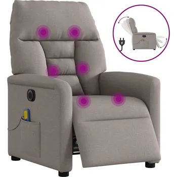 Masážní přístroj vidaXL Elektrické masážní polohovací křeslo textil [3303025] Barva: taupe