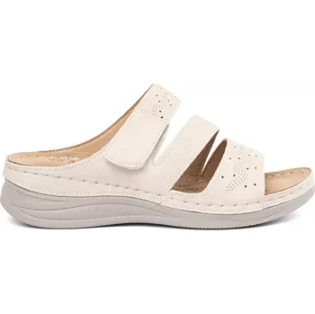 Dámské pantofle Módní dámské nazouváky Jasnobeżowy na klínku 39