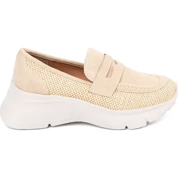 Dámské polobotky Klasické Jasnobeżowy polobotky dámské platforma 38