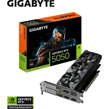 Grafická karta GIGABYTE VGA NVIDIA GeForce RTX 5050 Low Profile OC 8G, 8G GDDR6, 2xDP, 2xHDMI GV-N5050OC-8GL